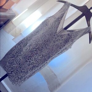 NWT BRAND NEW Cocktail dress with white/silver sequins. Size small.